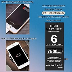 EDIPEKA Battery for iPhone 6,7500mAh New Version