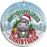 Rigufu 2025 Christmas Ornament – Hippo I Want a Hippopotamus for Christmas, Cute Animal Holiday Ornament