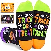 HAPPYPOP Halloween Gifts - Halloween Socks, Horror Pumpkin Socks Kids 2-18 Years Old
