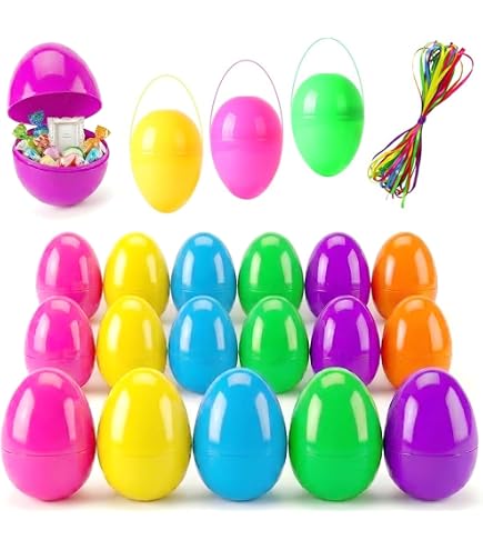Lot De 6 œufs De Pâques Géants 15,2 Cm - Plastique Multicolore - Vides à Remplir - Chasse Aux œufs