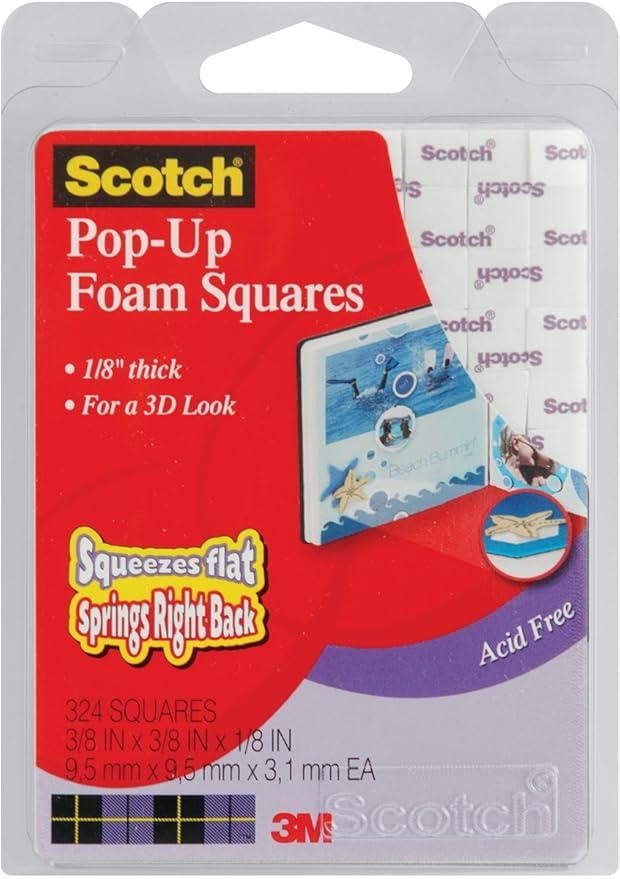 Scotch PopUp Foam Squares .375''X.375''X.125'' 324/Pkg Amazon.ca