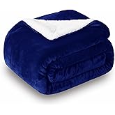 SOCHOW Sherpa Fleece Throw Blanket, Double-Sided Super Soft Luxurious Plush Blanket Throw Size, Blue, 50x60 inches