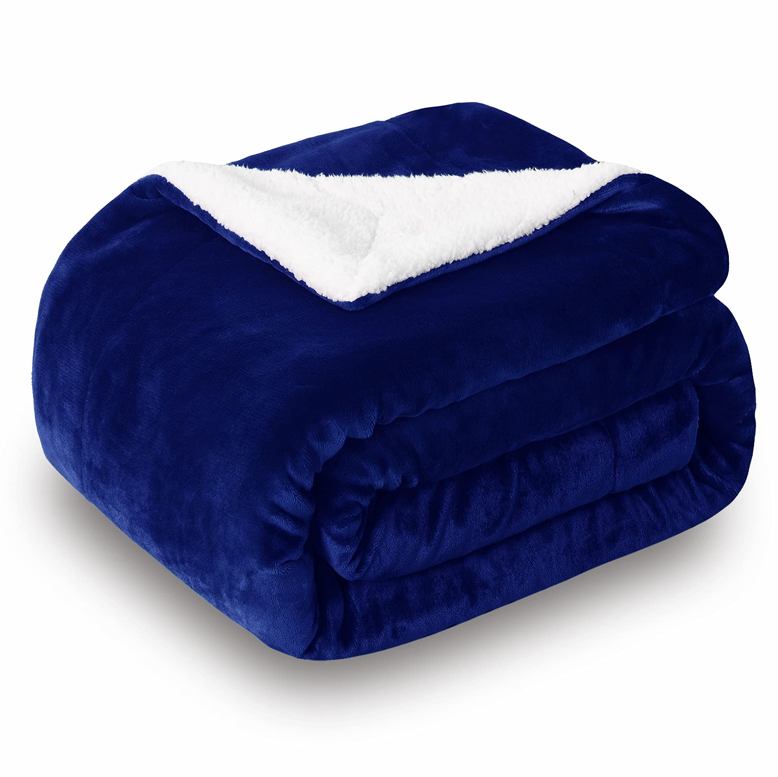 SOCHOW Sherpa Fleece Throw Blanket, Double-Sided Super Soft Luxurious Plush Blanket 127cm×150cm, Royal Blue