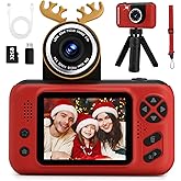 Makolle Kids Camera Girls for 3 4 5 6 7 8 9 Years Old Girls,1080P HD Video Selfie Camera with 32G SD Card Kids Digital Camera Toys for Toddler Birthday Gifts Red