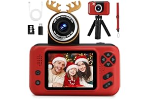 MAKOLLE Kids Camera,Christmas Birthday Gifts for Boys and Girls Age 3-8,Kids Video Camera for Toddler 3 4 5 6 7 8 9 Years Old,1080P Volgging Toys Camera for Children Red