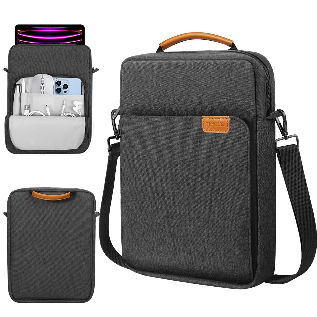 TiMOVO Laptop Sleeve Bag for MacBook Neo 13 inch 2026 Model A3404 with A18 Pro Chip, Handle Carrying Case with Shoulder Strap, Black & Gray — image 1