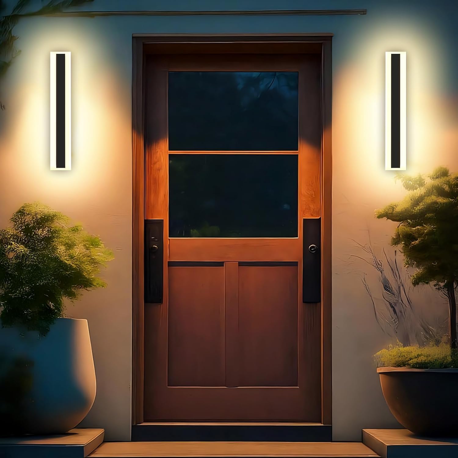 AOOTUYA 30cm Outdoor LED Wall Lights, IP65 Waterproof Modern Acrylic Wall Lights