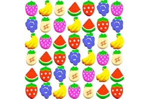 BHUCUTU 300 Pieces Mini Erasers Assortment Fruit Erasers Mini Erasers for Kids Bulk Kids Erasers Bulk Mini Pencil Erasers Assorted Novelty Erasers (Fruit)