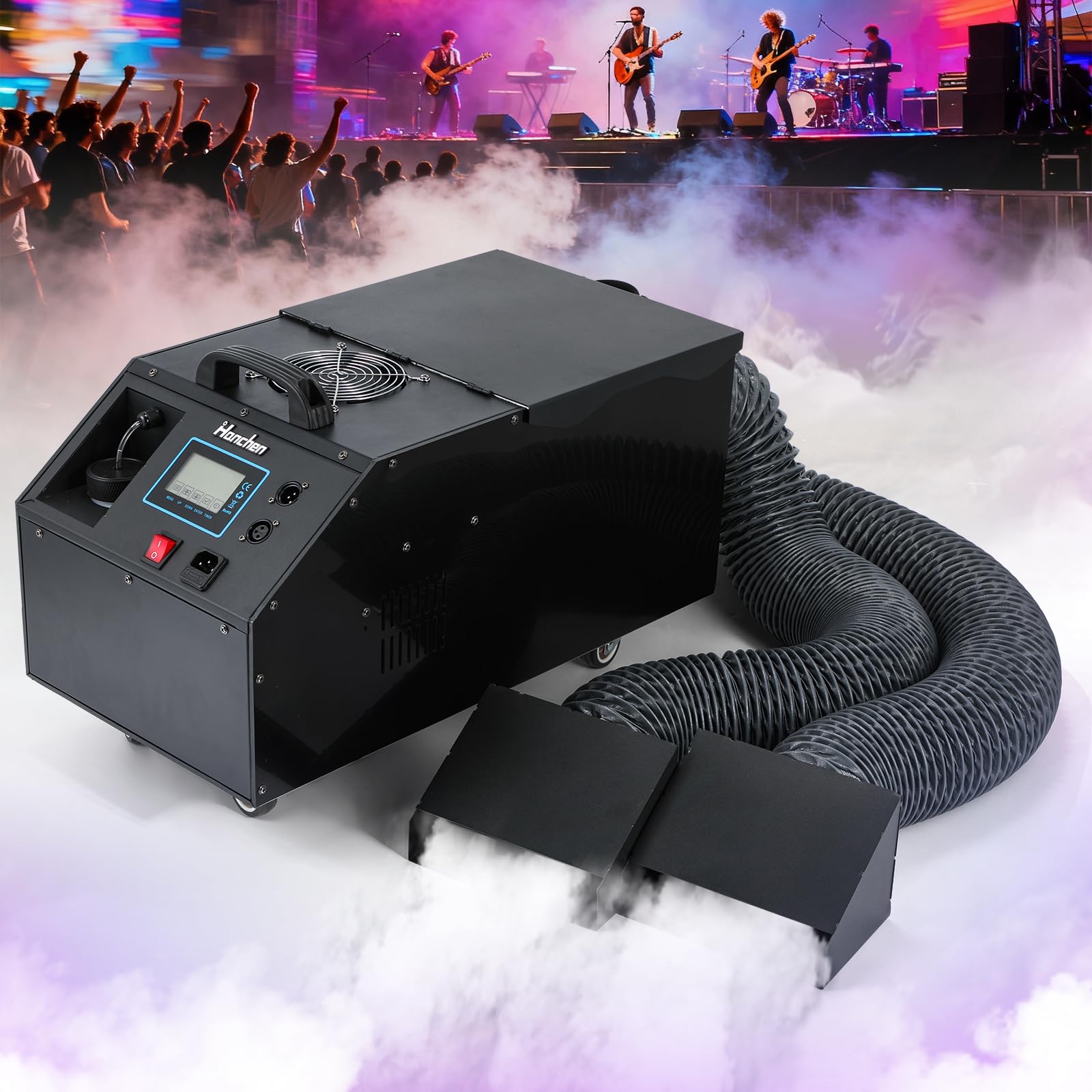 Photo 1 of *May have water damage?* *Wet* 3000W Professional Low Lying Fog Machine with Upgraded Food-Safe PP Tank - Dual Nozzle, LCD Screen, DMX/Remote - Rustproof, Shockproof, Odorless Fog for Stage, Halloween, Events