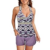 Zando Tankinis Swim Suits for Women 2025 Sporty Pockets Bathing Suit Two Piece Tummy Control Swimsuit Top with Shorts