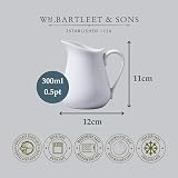 WM Bartleet & Sons Porcelain Jug 300 ml ½ pint White view 7
