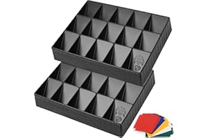 Storage Standard 2 Pack Card Sorting Tray - Stackable Trading Cards Organizer, 15-Compartment Playing Organizing Tool - Sorter for Raw, Sleeved and Toploaders, Includes Label Dividers