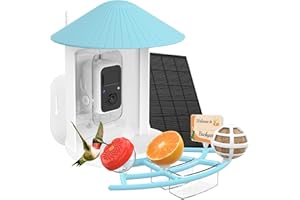 NETVUE by Birdfy Smart Bird Feeder Camera with Wider Perch and Add-ons: Hummingbird Feeder, Suet Ball Holder, Jelly Feeder, A