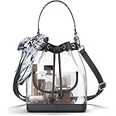 Missnine Clear Bag for Stadium Approved, Clear Crossbody Bucket Bag Transparent PVC Purse for Women, Concert Stadium Events