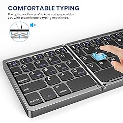 HAMOPY Foldable Keyboard, Leather Tri-Folding