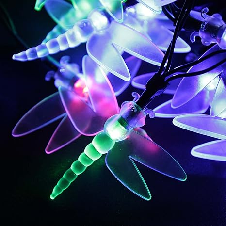 Solar Lichterkette Aussen Bunt | mit 20 LEDs/4,3m oder 30 LEDs/6,3m | Lichterkette mit Lichtsensor, Außen Deko Lichter, Außer