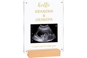 Blinking Stars Acrylic Ultrasound Picture Frame- Pregnancy Announcement For Grandparents, Baby Reveal Ideas, Grandma And Grandpa To Be Gifts- Baby Announcement Sign, Sonogram Keepsake Photo Frame