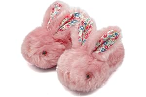 ROSYCLO Toddler Slippers Boy and Girl Bunny Slippers Plush Cute Non-Slip Warm Winter Shoes, Suitable for indoor and outdoor Kids Slippers