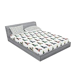 Ambesonne Scottie Dog Fitted Sheet & Pillow Sham