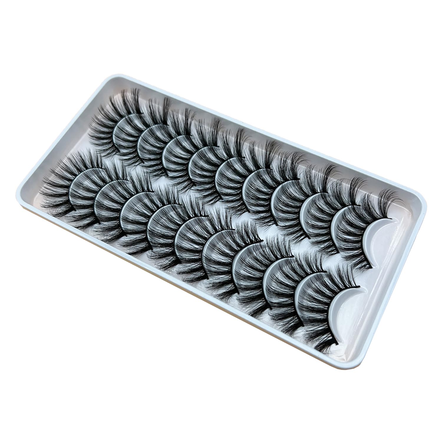 YIWEIYA False Eyelashes Faux Mink 3D Volume - Feather-Light Wispy Lashes, Reusable & Natural Look - 10 Pair Pack