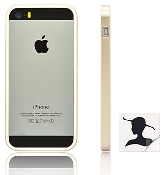 Lini - Marco para iPhone 5 y 5S (botones cubiertos, incluye pegatina decorativa)