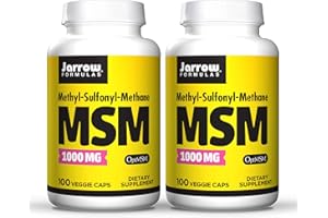 3M Jarrow Formulas MSM 1000 mg - 100 Veggie Caps, Pack of 2 - Methylsulfonylmethane - Important Source of Organic Sulfur - Strengthens Joints - Up to 200 Total Servings