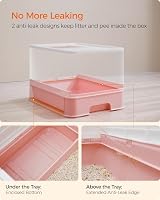 Feandrea Hidden Cat Litter Box with Hood Slide-Out Tray 15 kg Capacity view 4