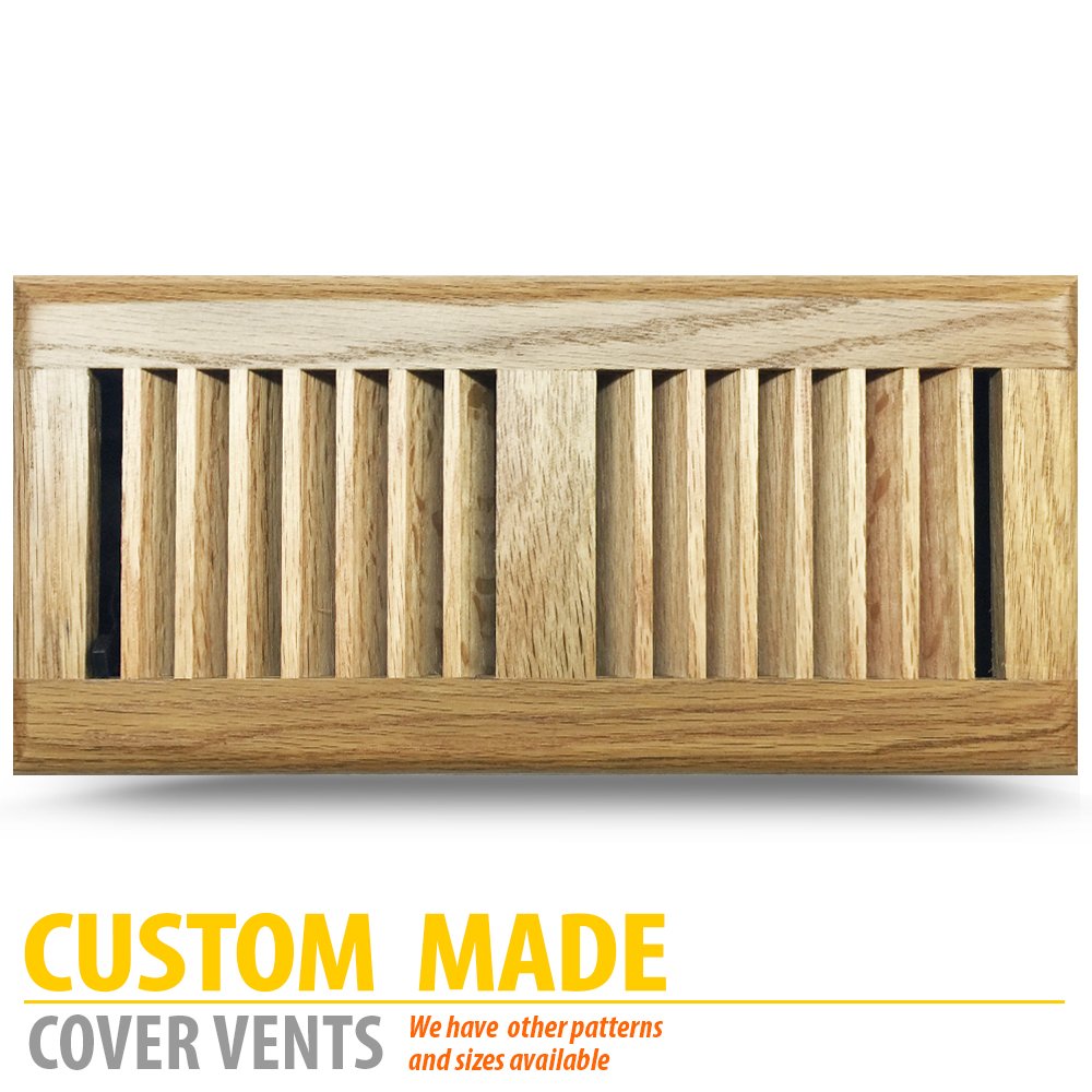 Prefinished Oak Wood Floor Register, 4x10 Inch Duct Opening