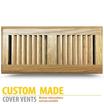 Prefinished Oak Wood Floor Register 4x10 Inch Duct Opening Measurements Classic Metal Adjustable Damper