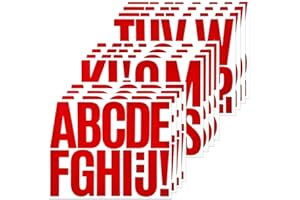 BINLINHONGO 140 Large Alphabet Stickers, 12 Sheets 3 Inch Self-Adhesive Vinyl Letters Sticker Decals for Mailboxes, Doors, Trucks, Classroom Decor, Suitable for Indoor and Outdoor - Red
