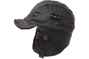 TOP-EX Oversize Waterproof XXL XXXL Mens Pilot Earflap Aviator Winter Faux Leather Hat Hunting Trapper Outdoors