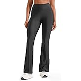 JOYSPELS Satin Silk Flare Yoga Pants for Women High Waisted Glossy Lightweight Workout Bootcut Leggings