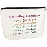 Mental Health Gifts for Women Makeup Bag Grounding Technique Therapist Gift for Women Counseling Office Gift for Mom Aunt Teacher Cosmetic Bag Sensory Room Gifts Travel Pouch