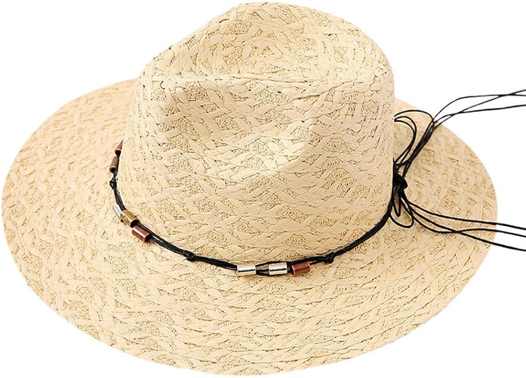 KEJINKCSEE Western Straw Hat for Men Women Wide Brim Floppy Foldable