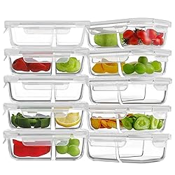 HOMBERKING 10 Pack Glass Meal Prep Containers 2