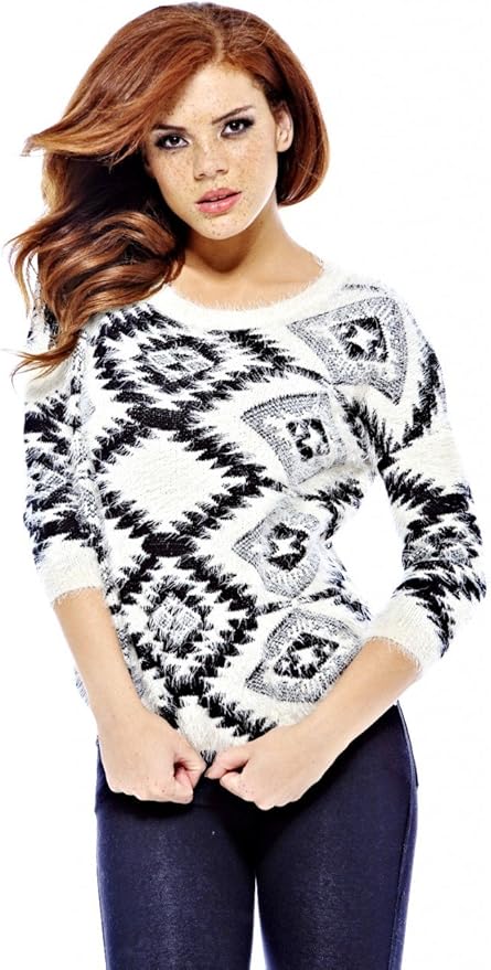 AX Paris Fluffy Diamond Sweater(Black, Size:S/M) at Amazon Womenâs Clothing store: Cardigan Sweaters
