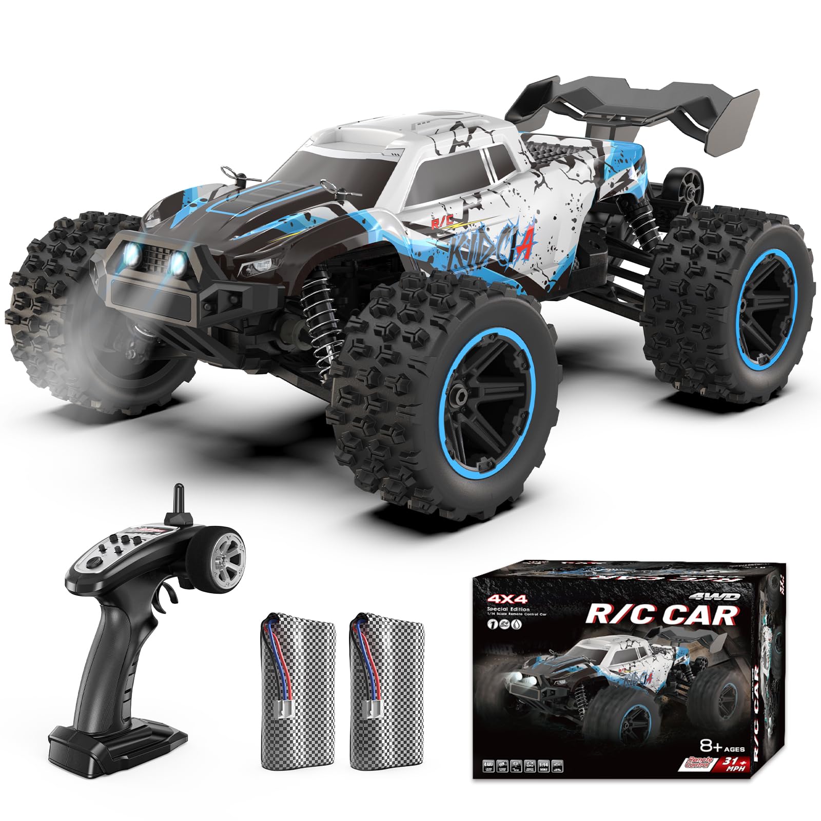 Photo 1 of Scientoy 1/14 RC Cars Fast 50 KPH, 4WD Offroad RC Truck with 60 Mins Runtime, All Terrain High Speed Remote Control Car with 2 Rechargeable Batteries 2000 mAh, RC Cars for Adults and Boy Gifts