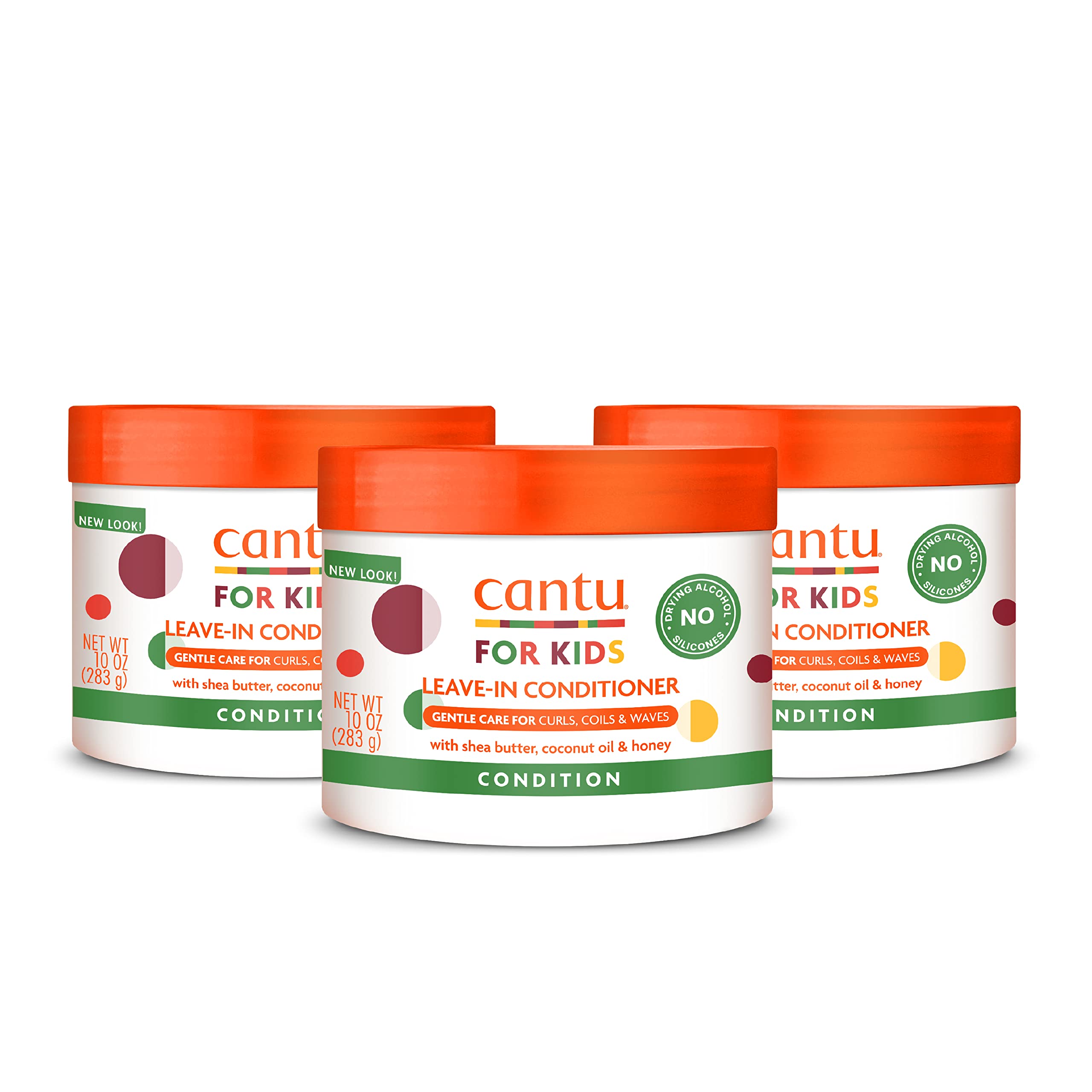 Cantu Care for Kids Leave-In Conditioner with Shea Butter, 10 oz (Pack of 3)