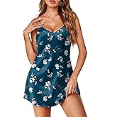 Ekouaer Satin Silky Lingerie for Women Sleeveless Nightgown Sexy Chemise Full Slip Sleepwear Nighty S-2XL