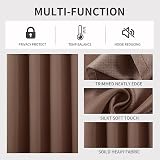 Joydeco Blackout Curtains 72 Inch Set Thermal Insulated 2 Panels Brown view 4