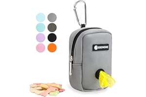 COOWONE Small Treat Pouch Dog Treat Dispenser with Waste Bag Dispenser for Leash Walking, Portable, Poop Bag Holder, Hand Free, Gray