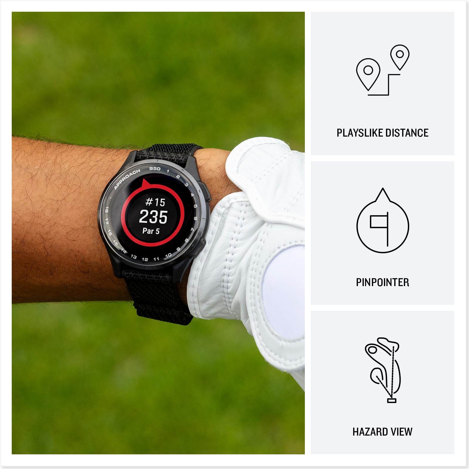Garmin Approach S50 (Slate/Black) Golf GPS Smartwatch Bundle - 1.2