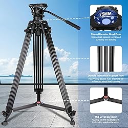 Video Tripod, COMAN 74" Professional Heavy Duty