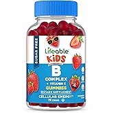 Lifeable Sugar Free Vitamin B Complex for Kids | B-Complex with Vitamin C | Great Tasting VIT B Complex Vitamins | Energy and Nerve Support | Kids B Vitamins Complex for Boys and Girls | 90 Gummies