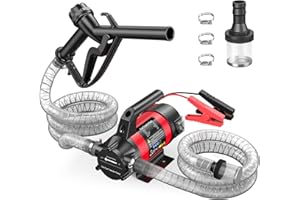 TaskStar 12V Fuel Transfer Pump: 13GPM Electric Diesel Transfer Pump Kit with Nozzle Hose for Diesel Kerosene Transformer Oil, Protable Self-Priming Pump for Home Business Farm