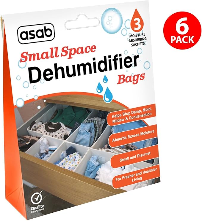 ASAB Wardrobe Dehumidifier Bags Drawers Dehumidifying Sachets Small