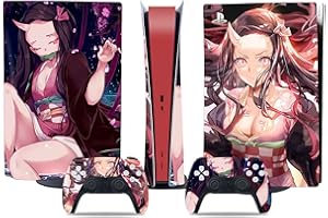 TANOKAY PS5 Console Skin and Controller Skin Set | Anime Nezuko Kamado | Matte Finish Vinyl Wrap Sticker Full Decal Skins | Compatible with Sony PlayStation 5 Digital Edition