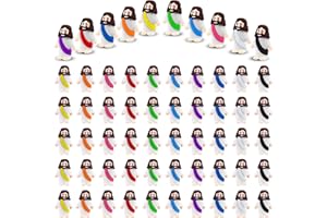50 Pcs Mini Jesus Figures Toys Religious Tiny Jesus Figurine Rubber Jesus Doll to Hide and Seek Church Favors Gift for Sunday