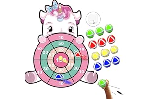 DQMOON Kids Toys for 3-12 Year Old, 30”Large Dart Board Kids Sports&Outdoor Play Toys with 12 Sticky Balls,Indoor/Outdoor Party Games Outside Toys for Kids Age 8-12