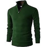 H2H Mens Quarter Zip Pullover Sweater Casual Slim Fit Polo Sweater
